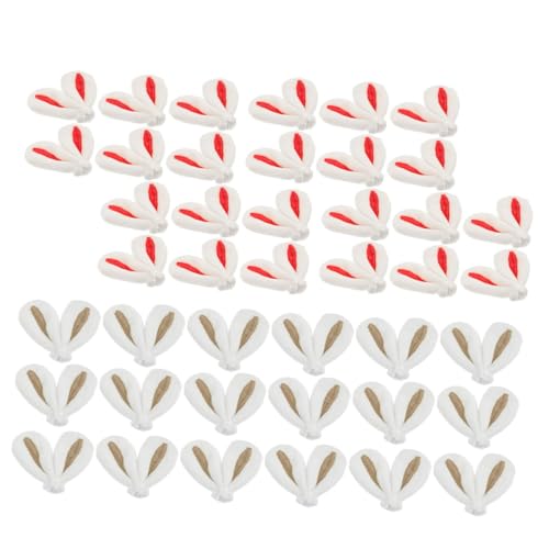 SAFIGLE 40 Stück Teiliges DIY Hasenohr Haarspangen Materialien für Kreative Bastelprojekte Niedliche Hasenohren für Haaraccessoires und Bekleidung Rot und Braun von SAFIGLE