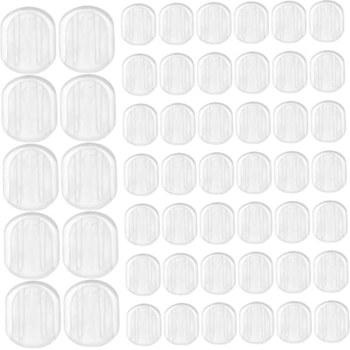SAFIGLE 40 Stück Transparente Clip Ohrringpolster Oval Rutschfeste Ohrclipschutzpads Schmerzlinderndes Zubehör für Komfortables Tragen Passend für Clip Ohrringe von SAFIGLE