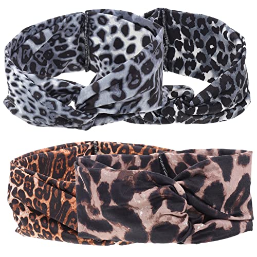SAFIGLE 4stücke Leopardenmuster Sport Stirnbänder Für Elastische Schweißabsorbierende Fitness-haarbänder Für Yoga Sport Und Freizeitaktivitäten von SAFIGLE