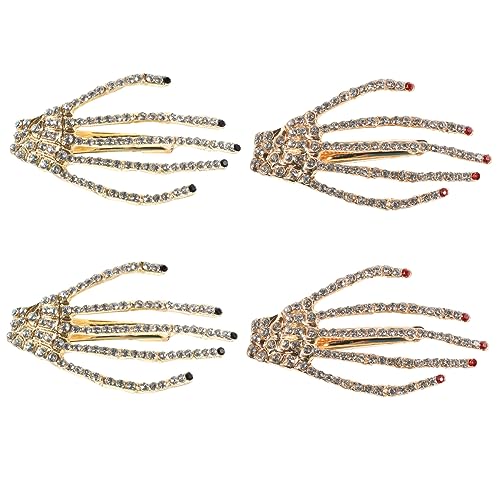 SAFIGLE 4Stücke Skelett Haarnadeln Mit Haarschmuck Für Halloween Und Partys Damen Haarzubehör von SAFIGLE