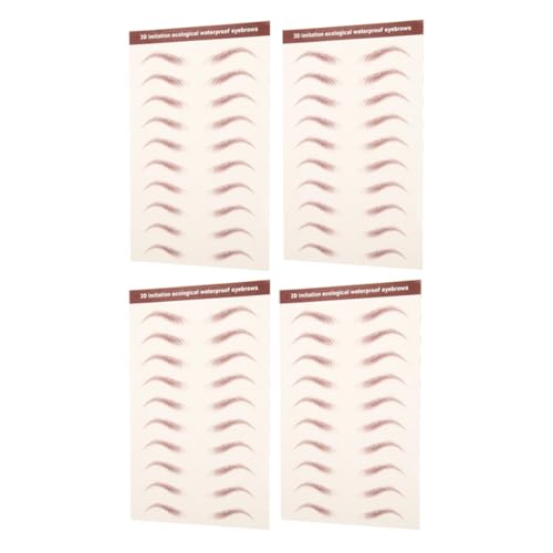 SAFIGLE 4blätter Wasserfeste Augenbrauen Aufkleber Temporäre Haarähnliche Eyebrow Tattoos Für Frauen Einfache Anwendung Mit Wassertransfer-technologie Langanhaltend Und Realistisch Aussehe von SAFIGLE
