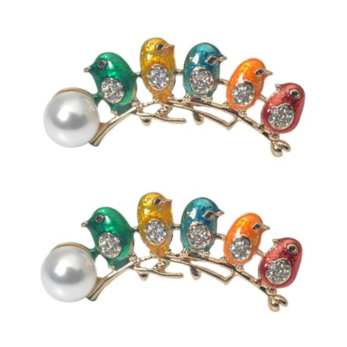 SAFIGLE 4stücke Bunte Vogel Broschen Legierung Kleidungsaccessoires Für Für Jacken Kleider Und Freizeitlook von SAFIGLE