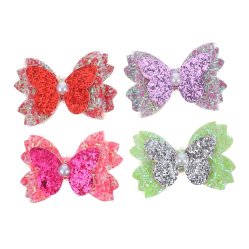 SAFIGLE 4stücke Glitzer Haarspangen Bögen Für Mädchen Schleifen-haarspangen Glitzer-muster Haar-accessoires Osterfeiern Und Festivals Geeignet von SAFIGLE
