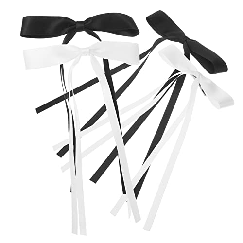 SAFIGLE 4stücke Großes Haarschleifen Für Teenager Und Damen Doppellagige Spitzen-haarspangen Mit Eleganten Schleifen in Schwarz Und Weiß Haaraccessoires Für Hochzeiten Partys Und Besondere von SAFIGLE