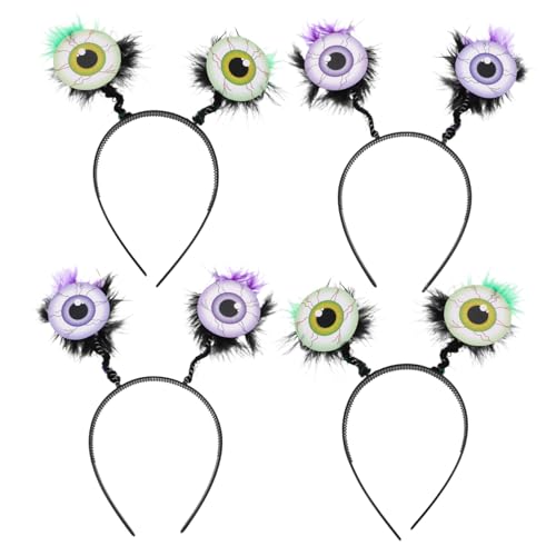 SAFIGLE 4stücke Gruseliges Stirnband Mit Augapfel-design Halloween-kostüm-accessoire Party-kopfbedeckung Für Erwachsene Und Junge Mädchen Aus Robustem Federmaterial Geeignet Für von SAFIGLE