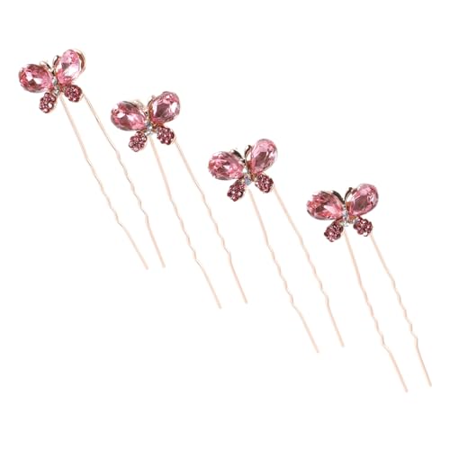 SAFIGLE 4stücke Haarnadeln Schmetterlings-design Und Strasssteinen Haarschmuck Für Damen Seitliche Haarspangen Geeignet Für Hochzeiten Und Partys von SAFIGLE
