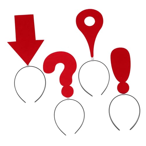 SAFIGLE 4stücke Haarreifen Mit Ausrufezeichen Und Fragezeichen Modisches Stirnband Für Halloween Und Karneval Kopfschmuck Für Frauen Und Mädchen von SAFIGLE