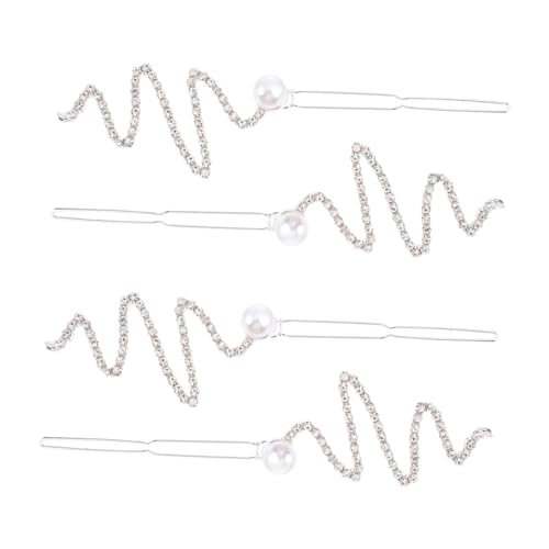 SAFIGLE 4stücke Haarspangen Mit Strass Und Clips Für Frauen Und Haarschmuck Für Hochzeiten Partys Und Feste Vier in Geschwungener Form von SAFIGLE