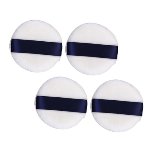 SAFIGLE 4stücke Puderquaste Runde Kompakte Mit Band Für Make-up-puderquaste Als Make-up-tool Für Frauen Mädchen von SAFIGLE
