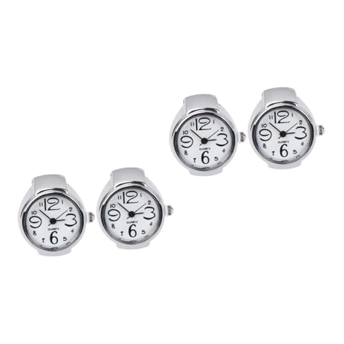 SAFIGLE 4stücke Quarz Ringuhren Für Und Kreative Mini-fingeruhren Weiß Stilvolle Zeitmessung Und Modisches Accessoire von SAFIGLE