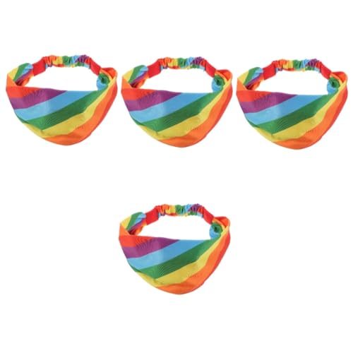 SAFIGLE 4stücke Rainbow Sport Stirnband Für Workout Elastisches Schweißabsorbierendes Yoga-haarband Lebendigen Farben Für Fitness Laufen Und Radfahren von SAFIGLE