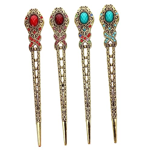 SAFIGLE 4stücke Retro Haarstifte Strass Damen Kopfschmuck Haarspangen Alte Haarstäbe Klassische Legierung Haarnadeln Vintage SAFIGLE 4stücke Retro Haarstifte Strass Damen Kopfschmuck Haarspangen Alte Haarstäbe Klassische Legierung Haarnadeln Vintage von SAFIGLE