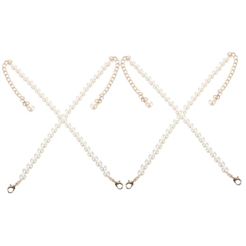 SAFIGLE 4stücke Schuhriemen Mit Perlen -hochzeits-schuhe Für Damen Für Pumps Und High Heels Und Mit Selbstklebendem Befestigungsband von SAFIGLE