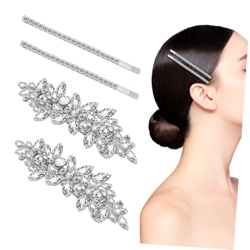 SAFIGLE 4stücke Strass-haarspangen Für Frauen Dekorative Haarnadeln Stilvolles Hochzeits-haaraccessoire Mit Strasssteinen Für Formelle Anlässe Und Partys von SAFIGLE