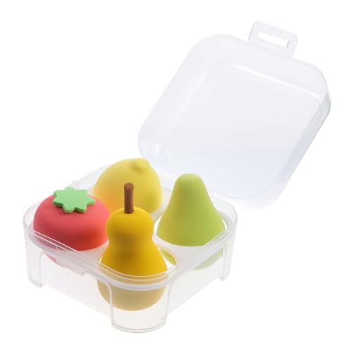 SAFIGLE 4stücke Teiliges Frucht Make-up Schwämme Für Foundation Wiederverwendbare Puderquasten Mit Aufbewahrungsbox Für Trockene Und Anwendung Für Damen von SAFIGLE