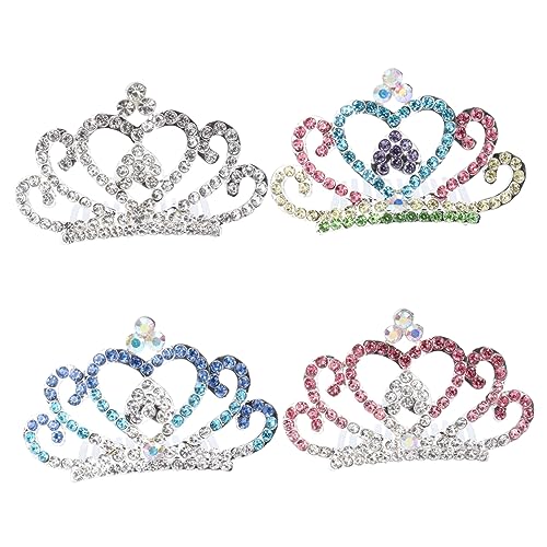 SAFIGLE 4stücke Teiliges Krone Haarspangen Für Mädchen Bunte Strass-haarschmuck Zarte Krone Haaraccessoires Für Junge Mädchen Für Aufführungen Partys Geburtstage Leicht Und Tragbar von SAFIGLE