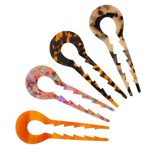 SAFIGLE 4stücke U-förmige Haarstäbchen Aus Acetat Haar-pins Für Frauen Zum Halten Von Pferdeschwänzen Und Dutt-frisuren Leicht Anzuwendende Haarnadeln Für Alltag Und Veranstaltungen von SAFIGLE