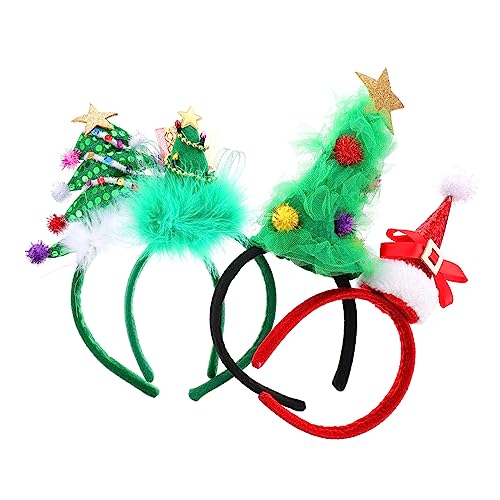 SAFIGLE 4stücke Weihnachtsbaum Haarspange Weihnachts-stirnband Mütze Haarreif Weihnachts-kopfschmuck Junge Mädchen Haarband Für Party Und Kostümdekoration von SAFIGLE