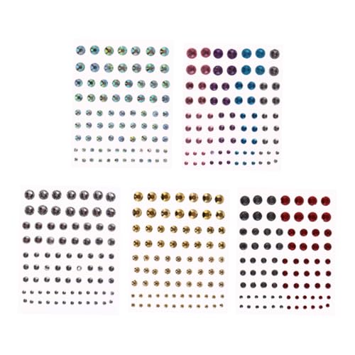 SAFIGLE 5 Blätter Augenklappe aus Kristallschmuck Gesicht Abziehbilder aufkleber Harz von SAFIGLE