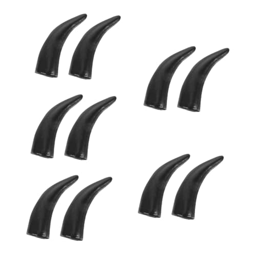 SAFIGLE 5 Paare Simulationshorn halloween kopfschmuck halloween kopfbedeckung weit künstliche Schafhörner Stirnbänder Stirnband Kopfschmuck Ochsenhörner Halloween-Stierhörner Plastik Black von SAFIGLE