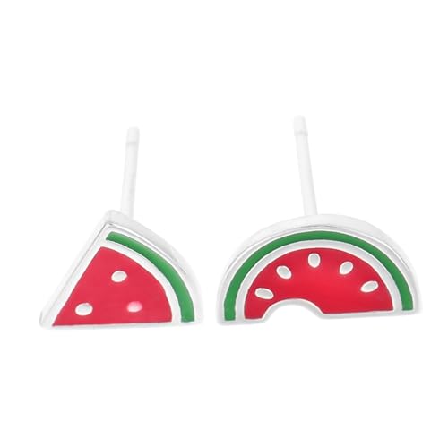 SAFIGLE 5 Paare Süße Wassermelonen-Ohrstecker Ohrringe für Damen aus Sterlingsilber Strandohrringe für Frauen kolczyki damskie christmas gifts for women kleine Ohrhänger Böhmische Ohrringe von SAFIGLE