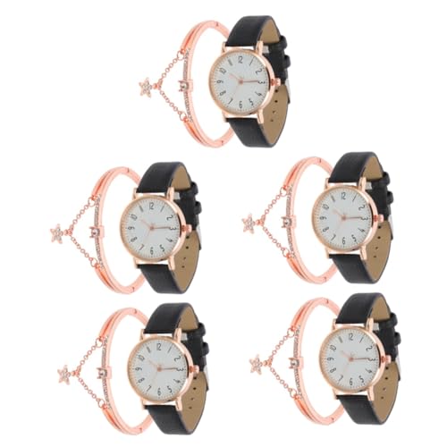 SAFIGLE 5 Sätze Anschauen Hautfreundliche Uhr Stylische Armbanduhr Damenuhren Uhrenverzierung Armreifen Für Damen Correa para Mujer Klassische Armbanduhr Mädchen Gurt Frau Glas von SAFIGLE