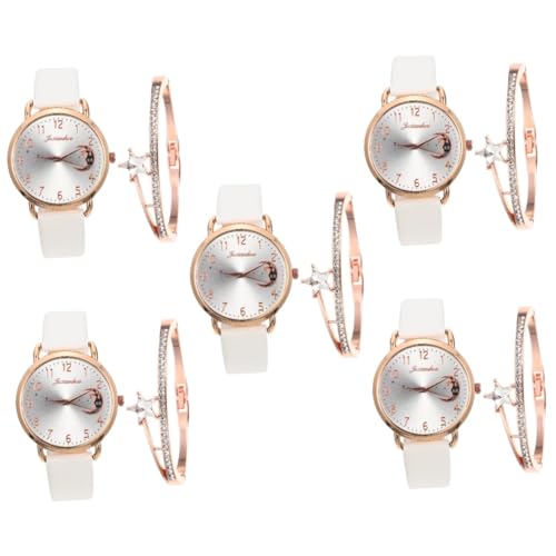 SAFIGLE 5sätze Damen Armbanduhr Mit Mondmuster Und Passendem Armband Für Partys Und Festivals Mit Präzisem Quarzwerk Und Komfortablem Tragegefühl von SAFIGLE