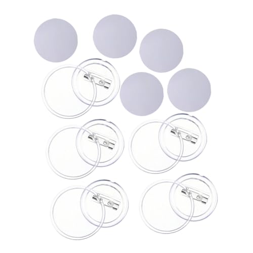 SAFIGLE 5 Sätze Transparentes Abzeichen Anstecknadel für Fotoknöpfe Button-Pin-Abzeichen rund sets Klare Fotoschaltflächen Button-Pin-Hersteller Kleidung Brosche Verbrauchsmaterial Knopf von SAFIGLE