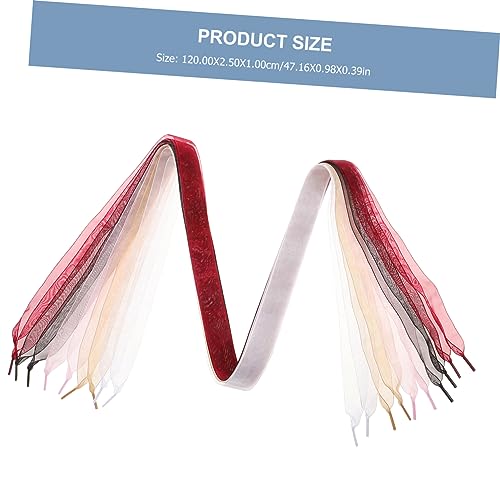 SAFIGLE 5 Stück Chiffon Schnürsenkel Bunt Satinband Schleifen Schuhbänder Damen Mädchen Sneaker Schnürsenkel Modisch Strapazierfähig Langlebig Vielseitig für Freizeitschuhe Boots Trainers von SAFIGLE