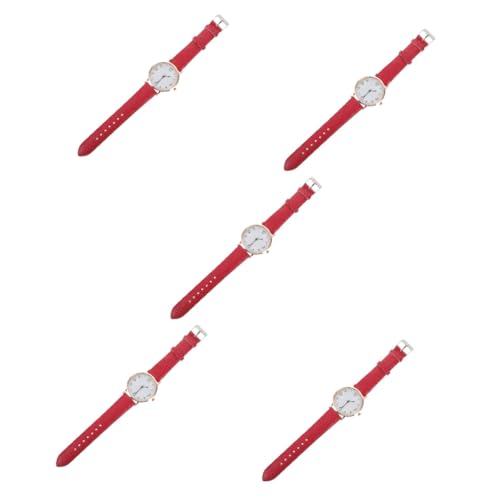 SAFIGLE 5 Stück Damen Armbanduhr Mit Aus Rotem Glas von SAFIGLE
