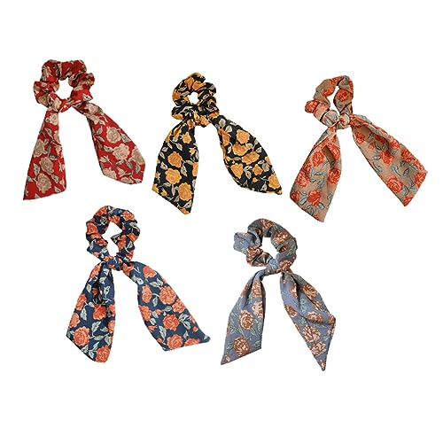 SAFIGLE 5 Stücke Haargummis Schal Für Frauen Stilvolle Glatte Haargummis in Zufälligen Farben Für Dickes Und Dünnes Haar Haarschmuck Für Alltag Party Und Geschenke Für Mädchen von SAFIGLE