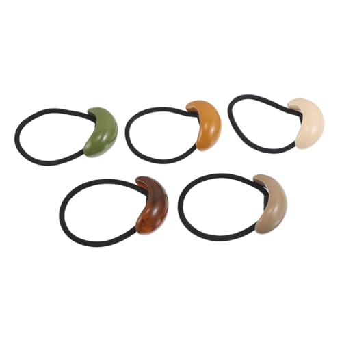 SAFIGLE 5stücke Haargummiringe in Bunter Farbe Ovale Form Mit Pferdeschwanzhalterclip Haarschmuck Für Damen Und Mädchen Langlebige Haargummis Für Jeden Anlass von SAFIGLE