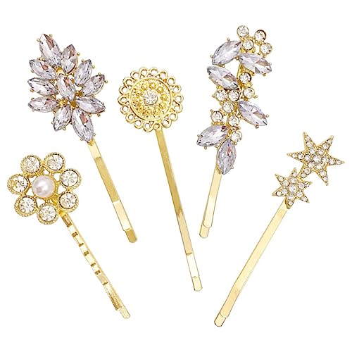 SAFIGLE 5 Stück Haarspangen für Damen Teiliges Haaraccessoire mit Perlen und Funkelnden Design für Besondere Anlässe Elegant und Langlebig oder Familie von SAFIGLE