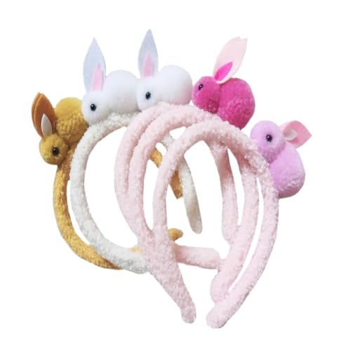 SAFIGLE 5 Stück Hasenohren Haarreif Plüsch Osterhasen Stirnband Leichtes Bunny Headband für Damen Karneval Kostüm Partyaccessoire von SAFIGLE
