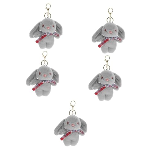 SAFIGLE 5 Stück Kaninchen Schlüsselanhänger Hasen Spielzeug Für Kaninchen Flauschiger Hasen Schlüsselanhänger Tier Plüsch Schlüsselanhänger Kaninchenfell Schlüsselanhänger Stofftier von SAFIGLE