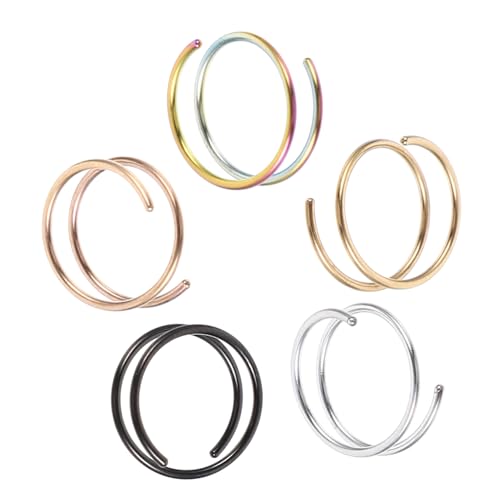 SAFIGLE 5stücke Doppelspiral-nasenring Aus Edelstahl Doppelte Spiralnasenringe Für Einzelpiercing Metallnasenringe Als Nasenschmuck Nasenringe Mit Verzierungen Für Damen von SAFIGLE