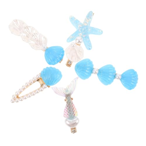 SAFIGLE 5 Stück Teiliges Haarschmuck Muschel Stern-design Leichte für Damen Duckbill-haarklammern für Sommerliche Strandfrisuren und Beachparty-styling von SAFIGLE