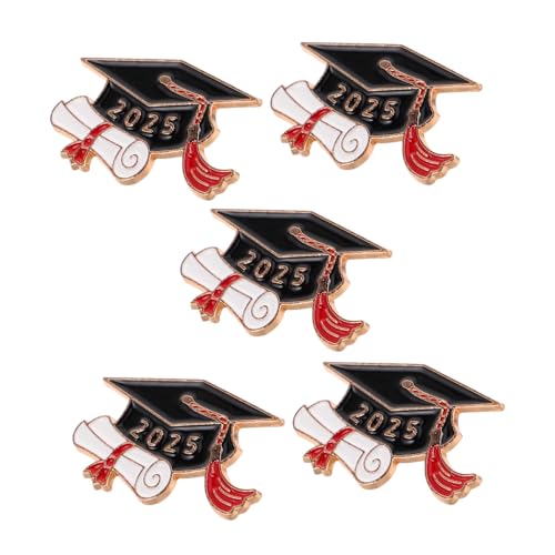 SAFIGLE 5 Stück Teiliges Metall Anstecknadeln Graduation Cap Brosche Abzeichen Abschluss für Schüler Studenten Lehrer als Stilvolles Accessoire zur Abschlussfeier von SAFIGLE