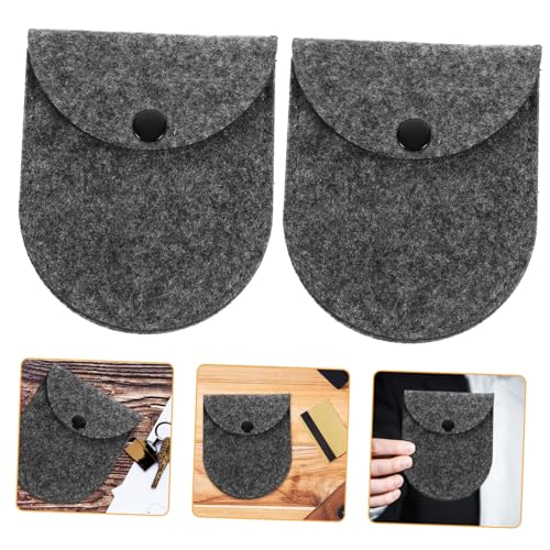 SAFIGLE 5 Stück Teiliges Mini Münzbörsen aus Filz Kompakte Geldbörse und Schlüsselaufbewahrungstasche in Dunkelgrau Leichte und Tragbare Kleingeldtasche für Frauen und Mädchen Modisch und von SAFIGLE