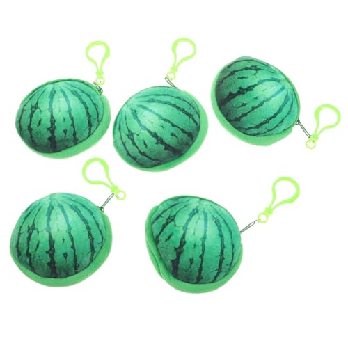 SAFIGLE 5 Stück Teiliges Plüsch Obst Geldbörse Süßes Wassermelonen Kindertasche für Münzen Schlüsselanhänger für Mädchen als Geburtstagsgeschenk von SAFIGLE