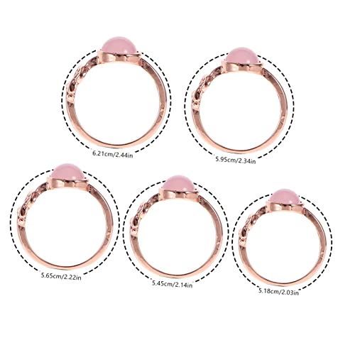 SAFIGLE 5 Stück Teiliges Schmuck Ring Damen Roségold Mondstein Verlobungsringe Hochzeit Fingerschmuck Modeschmuck von SAFIGLE