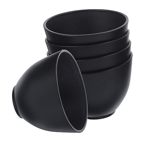 SAFIGLE 5 Stück Teiliges Silikon Gesichtsmaske Mischschalen DIY Maskenmix Werkzeug für Hautpflege für Spa und Wellness Schwarz Wiederverwendbar und Tragbar von SAFIGLE