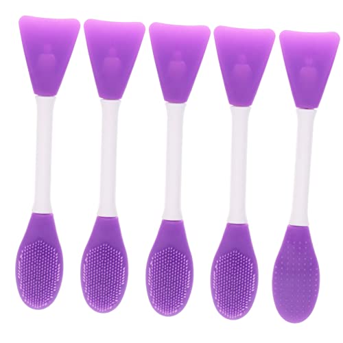 SAFIGLE 5 Stück Teiliges Silikon Gesichtsmaske Pinselset Makeup Peeling Bürste Wiederverwendbar für Sanfte Gesichtsreinigung und Maskenapplikation von SAFIGLE