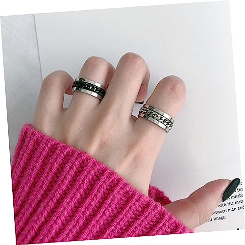SAFIGLE 5 Stück Teiliges Titaniumstahl Fidget Set Geräuschlose Drehbare Bead Band Ringe Hautfreundlich Langlebig Stressabbauend für und Frauen zum Konzentrationsförderung und von SAFIGLE