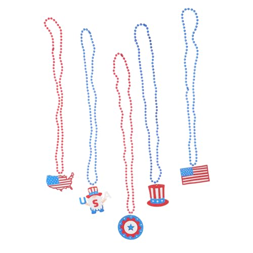 SAFIGLE 5 Stück Teiliges Unabhängigkeitstag für Frauen Patriotische Schmuckstücke mit Flaggen Anhängern für Feiern und Partys Leicht und Komfortabel von SAFIGLE