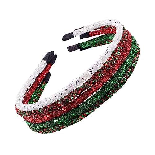 SAFIGLE 5 Stück Teiliges Weihnachts Haarband mit Glitzerpulver Festliche Stirnbänder für Frauen und Mädchen Leicht Bequem Rutschfest für Weihnachtsfeiern und Party Dekorationen von SAFIGLE