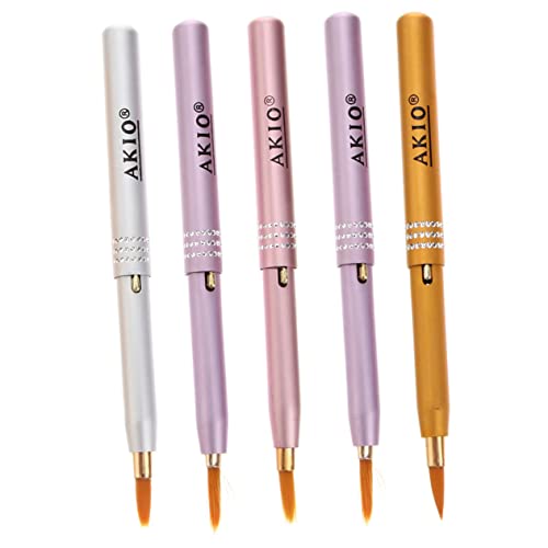SAFIGLE 5 Stück Teleskopbürste einziehbar Lippenstift Mischen anwenden Röhren lidschatten Tragbare Lippenbürste Tragbare Make-up-Pinsel Concealer Pinsel Aluminiumlegierung von SAFIGLE