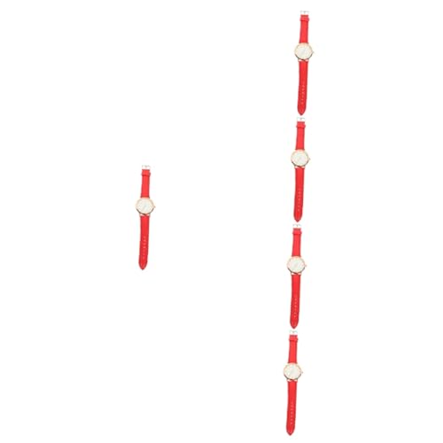 SAFIGLE 5 Stück Uhren Für Damen Schlichtes Design Legierung Rot von SAFIGLE