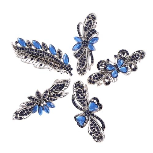 SAFIGLE 5 Stück Wasserdiamant Haarklammern für Damen Haaraccessoires mit Französischem Clip Geeignet für Dickes oder Dünnes Haar zum Styling und von Haarsträhnen von SAFIGLE