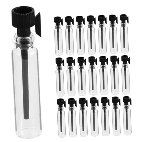 SAFIGLE 50 Stück Glasfläschchen mit Schwarzem Stopfen Auslaufsichere Reiseflaschen für Parfüm Lotion Shampoo Kompakte Mini flaschen für Damen und Unterwegs Vielseitig Einsetzbar von SAFIGLE